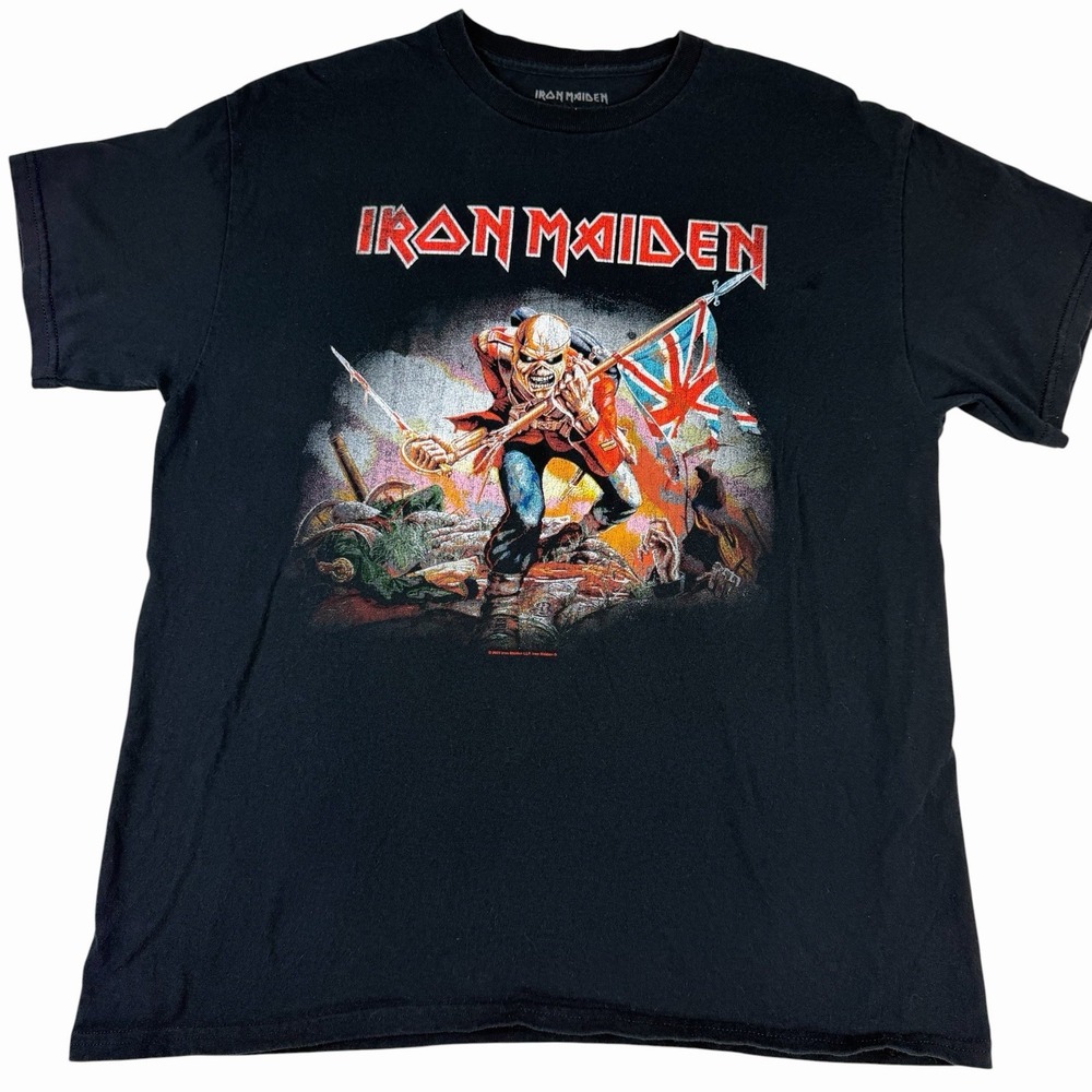 Iron Maiden The Trooper Black T-Shirt Heavy Metal Classic Rock Band Tee Sz Large